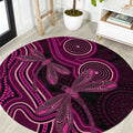 Australia Breast Cancer Awareness Round Carpet Pink Dragonflies Aboriginal Art - Aussie Hoodie