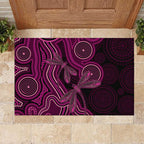 Australia Breast Cancer Awareness Rubber Doormat Pink Dragonflies Aboriginal Art - Aussie Hoodie