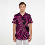 Australia Breast Cancer Awareness Scrub Top Pink Dragonflies Aboriginal Art - Aussie Hoodie