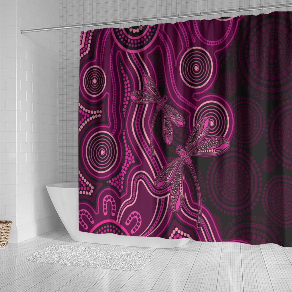 Australia Breast Cancer Awareness Shower Curtain Pink Dragonflies Aboriginal Art - Aussie Hoodie