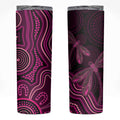 Australia Breast Cancer Awareness Skinny Tumbler Pink Dragonflies Aboriginal Art - Aussie Hoodie