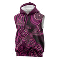 Australia Breast Cancer Awareness Sleeveless Hoodie Pink Dragonflies Aboriginal Art - Aussie Hoodie
