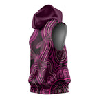 Australia Breast Cancer Awareness Sleeveless Hoodie Pink Dragonflies Aboriginal Art - Aussie Hoodie