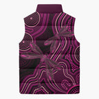 Australia Breast Cancer Awareness Sleeveless Puffer Jacket Pink Dragonflies Aboriginal Art - Aussie Hoodie