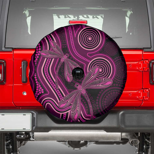 Australia Breast Cancer Awareness Spare Tire Cover Pink Dragonflies Aboriginal Art - Aussie Hoodie