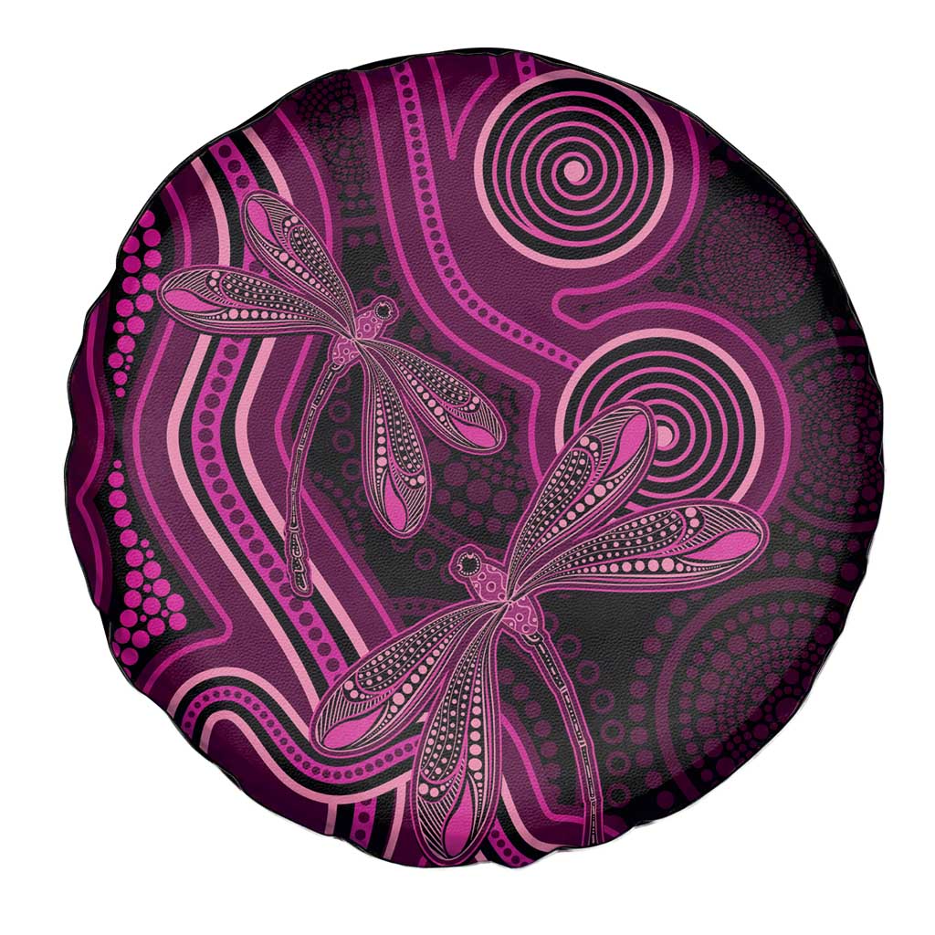 Australia Breast Cancer Awareness Spare Tire Cover Pink Dragonflies Aboriginal Art - Aussie Hoodie
