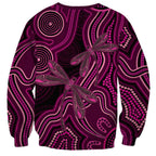 Australia Breast Cancer Awareness Sweatshirt Pink Dragonflies Aboriginal Art - Aussie Hoodie