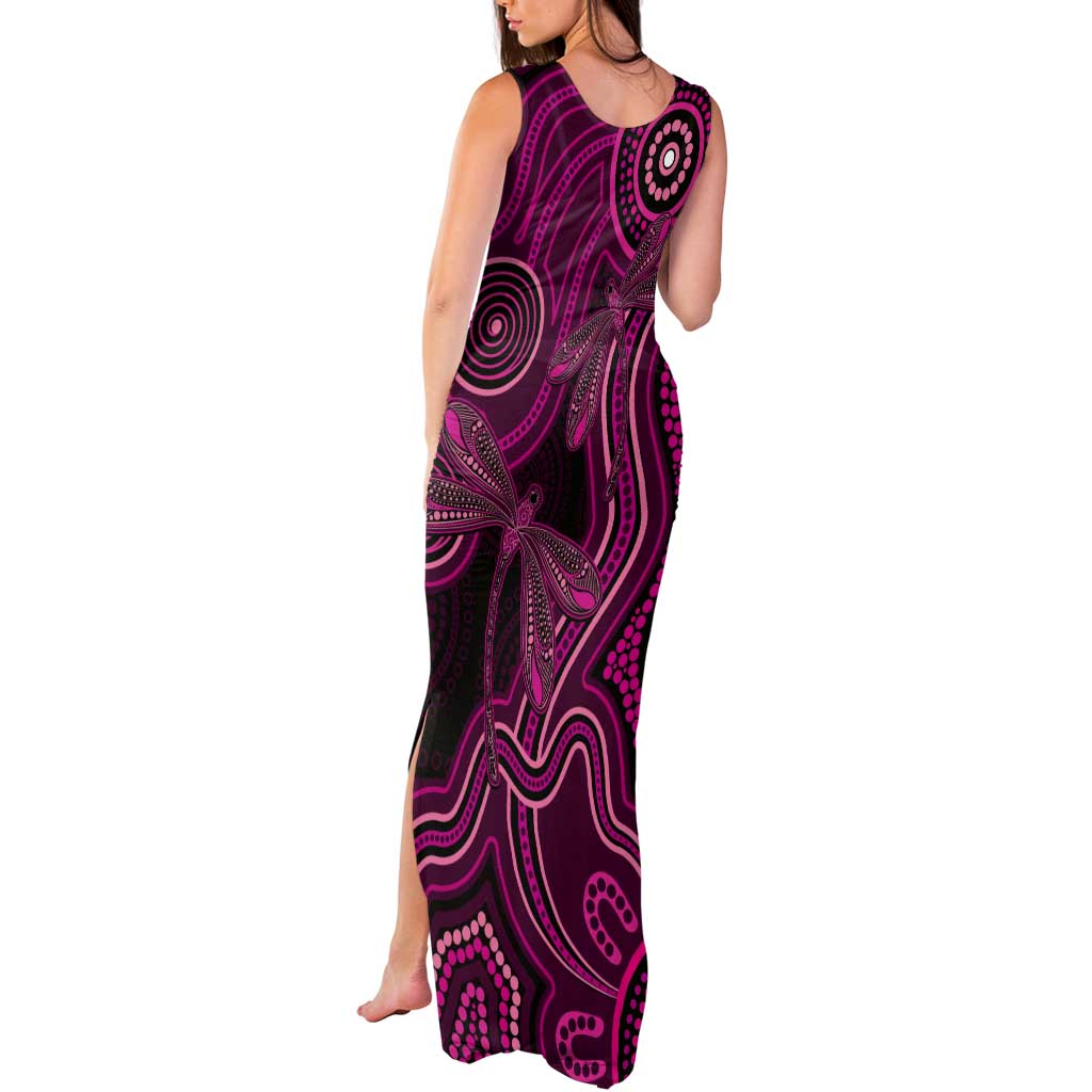 Australia Breast Cancer Awareness Tank Maxi Dress Pink Dragonflies Aboriginal Art - Aussie Hoodie
