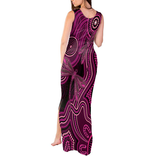 Australia Breast Cancer Awareness Tank Maxi Dress Pink Dragonflies Aboriginal Art - Aussie Hoodie