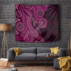 Australia Breast Cancer Awareness Tapestry Pink Dragonflies Aboriginal Art - Aussie Hoodie