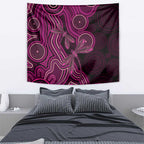 Australia Breast Cancer Awareness Tapestry Pink Dragonflies Aboriginal Art - Aussie Hoodie