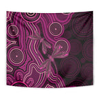 Australia Breast Cancer Awareness Tapestry Pink Dragonflies Aboriginal Art - Aussie Hoodie