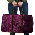 Australia Breast Cancer Awareness Travel Bag Pink Dragonflies Aboriginal Art - Aussie Hoodie