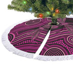 Australia Breast Cancer Awareness Tree Skirt Pink Dragonflies Aboriginal Art - Aussie Hoodie