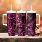 Australia Breast Cancer Awareness Tumbler With Handle Pink Dragonflies Aboriginal Art - Aussie Hoodie