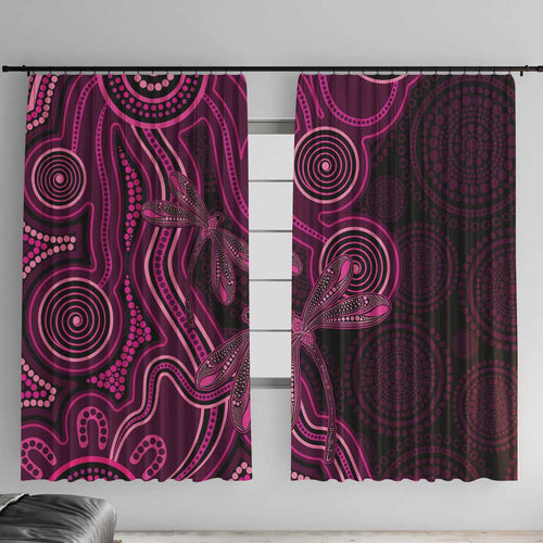 Australia Breast Cancer Awareness Window Curtain Pink Dragonflies Aboriginal Art - Aussie Hoodie
