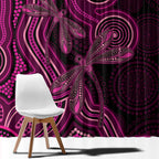 Australia Breast Cancer Awareness Window Curtain Pink Dragonflies Aboriginal Art - Aussie Hoodie