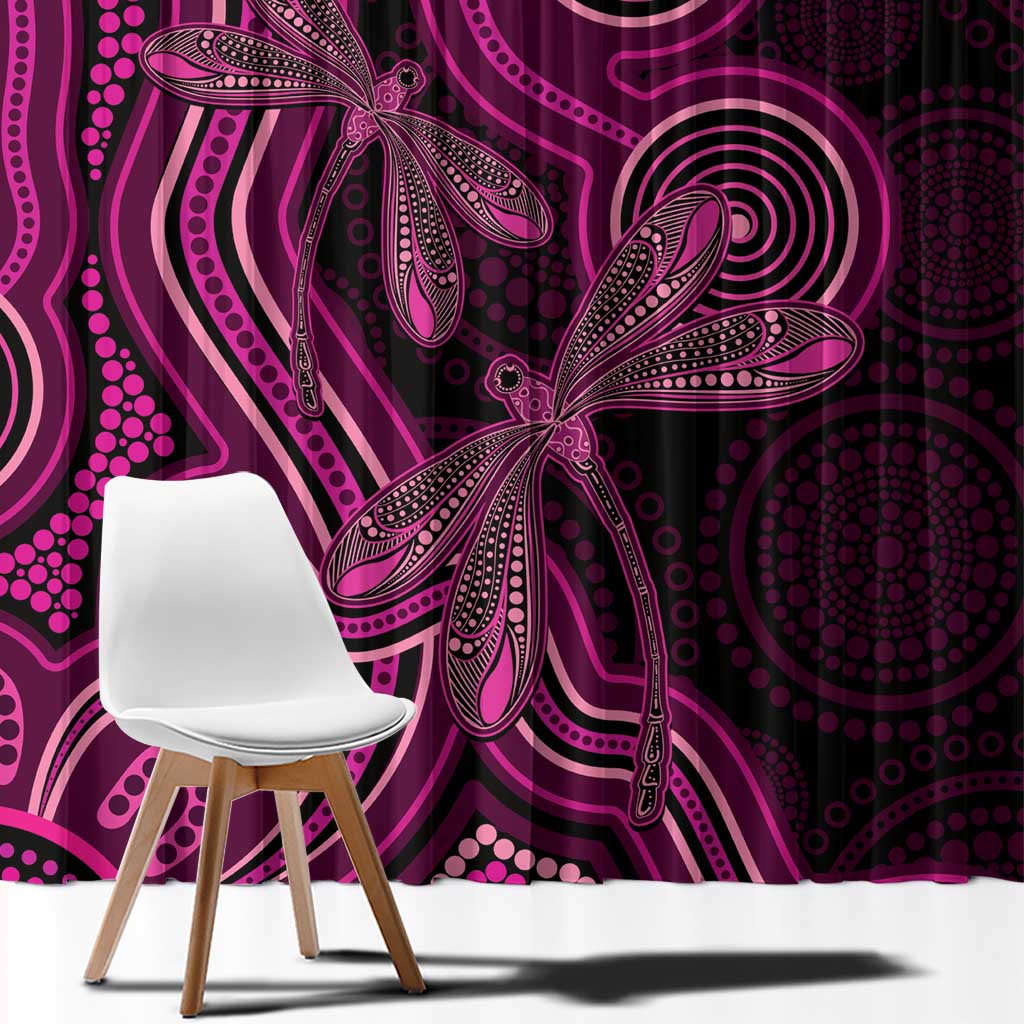 Australia Breast Cancer Awareness Window Curtain Pink Dragonflies Aboriginal Art - Aussie Hoodie