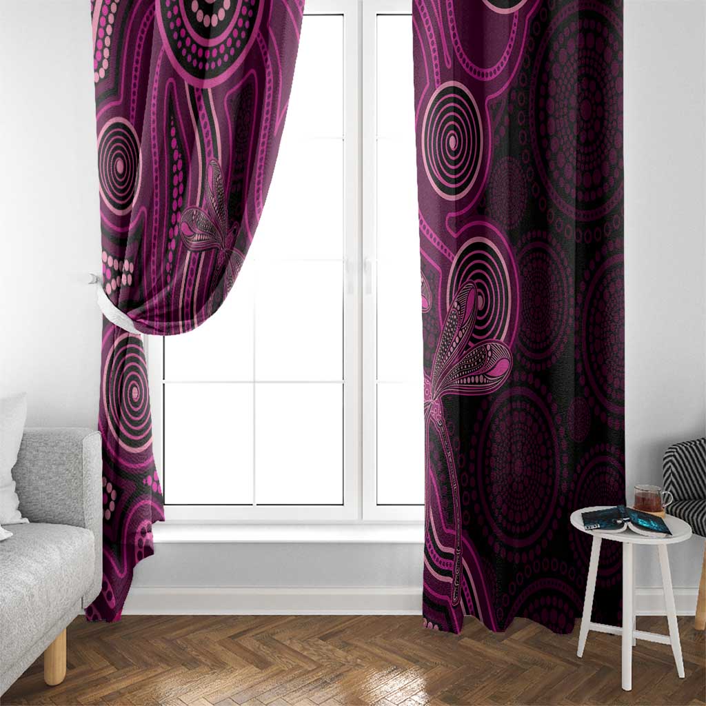 Australia Breast Cancer Awareness Window Curtain Pink Dragonflies Aboriginal Art - Aussie Hoodie
