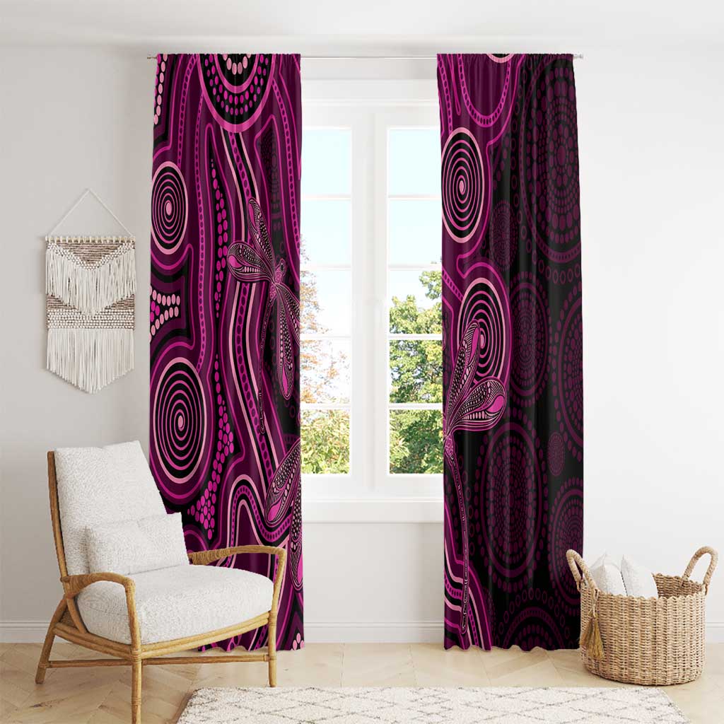 Australia Breast Cancer Awareness Window Curtain Pink Dragonflies Aboriginal Art - Aussie Hoodie