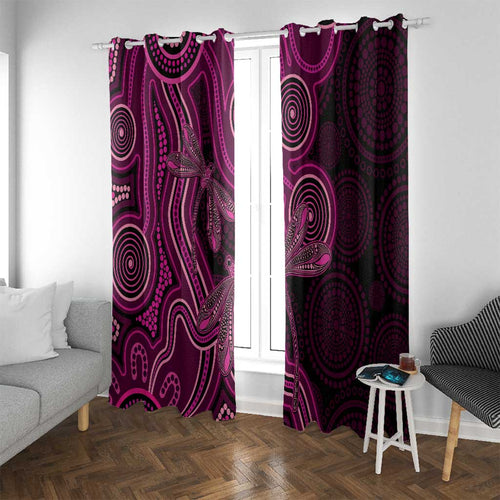 Australia Breast Cancer Awareness Window Curtain Pink Dragonflies Aboriginal Art - Aussie Hoodie