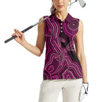 Australia Breast Cancer Awareness Women Sleeveless Polo Shirt Pink Dragonflies Aboriginal Art - Aussie Hoodie
