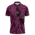 Australia Breast Cancer Awareness Zipper Polo Shirt Pink Dragonflies Aboriginal Art - Aussie Hoodie