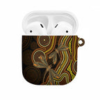 Orange Indigenous Dragonfly Australia AirPods Case Aboriginal Art - Aussie Hoodie