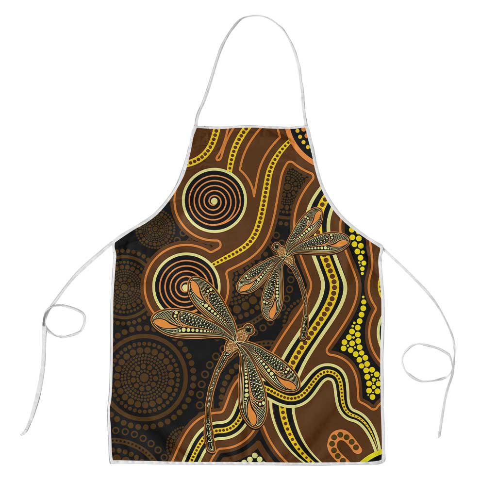 Orange Indigenous Dragonfly Australia Apron Aboriginal Art - Aussie Hoodie