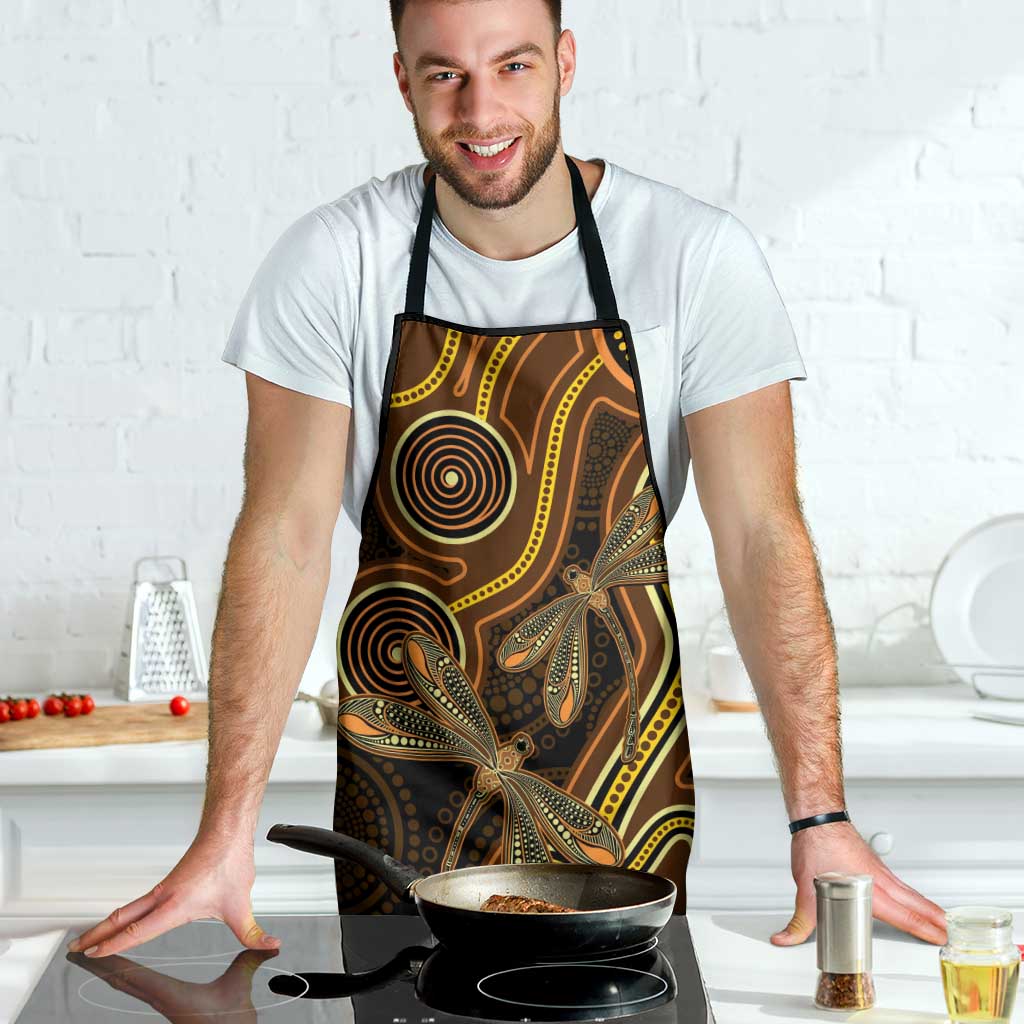 Orange Indigenous Dragonfly Australia Apron Aboriginal Art - Aussie Hoodie