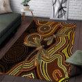 Orange Indigenous Dragonfly Australia Area Rug Aboriginal Art - Aussie Hoodie