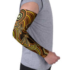 Orange Indigenous Dragonfly Australia Arm Sleeves Aboriginal Art - Aussie Hoodie