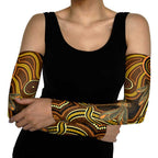 Orange Indigenous Dragonfly Australia Arm Sleeves Aboriginal Art - Aussie Hoodie