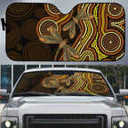 Orange Indigenous Dragonfly Australia Auto Sun Shade Aboriginal Art - Aussie Hoodie