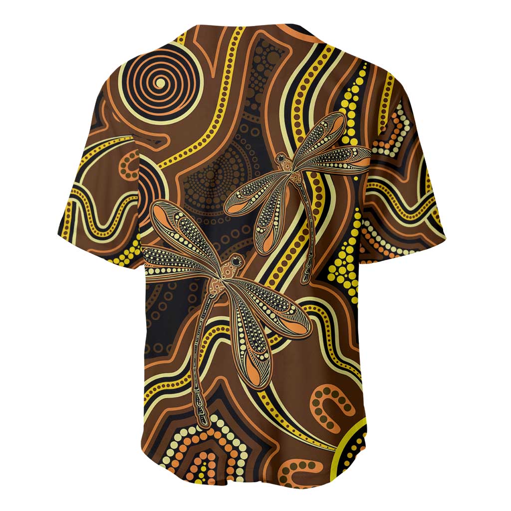 Orange Indigenous Dragonfly Australia Baseball Jersey Aboriginal Art - Aussie Hoodie