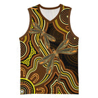 Orange Indigenous Dragonfly Australia Basketball Jersey Aboriginal Art - Aussie Hoodie