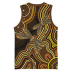 Orange Indigenous Dragonfly Australia Basketball Jersey Aboriginal Art - Aussie Hoodie