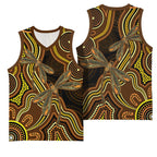 Orange Indigenous Dragonfly Australia Basketball Jersey Aboriginal Art - Aussie Hoodie