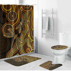 Orange Indigenous Dragonfly Australia Bathroom Set Aboriginal Art - Aussie Hoodie