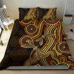 Orange Indigenous Dragonfly Australia Bedding Set Aboriginal Art - Aussie Hoodie