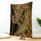 Orange Indigenous Dragonfly Australia Blanket Aboriginal Art - Aussie Hoodie