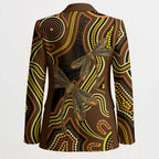 Orange Indigenous Dragonfly Australia Blazer Aboriginal Art - Aussie Hoodie