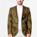Orange Indigenous Dragonfly Australia Blazer Aboriginal Art - Aussie Hoodie