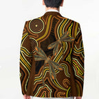 Orange Indigenous Dragonfly Australia Blazer Aboriginal Art - Aussie Hoodie