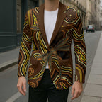 Orange Indigenous Dragonfly Australia Blazer Aboriginal Art - Aussie Hoodie