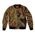Orange Indigenous Dragonfly Australia Bomber Jacket Aboriginal Art - Aussie Hoodie