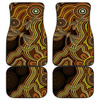 Orange Indigenous Dragonfly Australia Car Mats Aboriginal Art - Aussie Hoodie