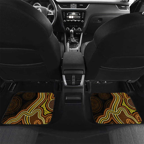 Orange Indigenous Dragonfly Australia Car Mats Aboriginal Art - Aussie Hoodie