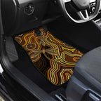 Orange Indigenous Dragonfly Australia Car Mats Aboriginal Art - Aussie Hoodie
