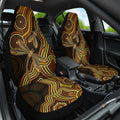 Orange Indigenous Dragonfly Australia Car Seat Cover Aboriginal Art - Aussie Hoodie